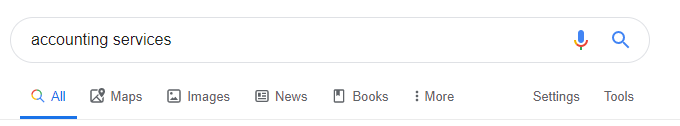 accounting services search in google